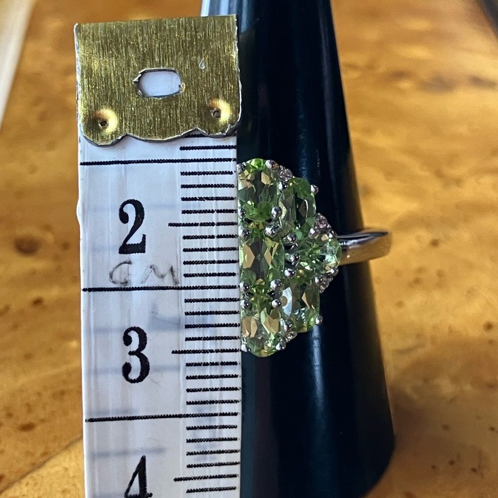 Natural Peridot Sterling Silver Ring Size 8.75 - Picture 9 of 10